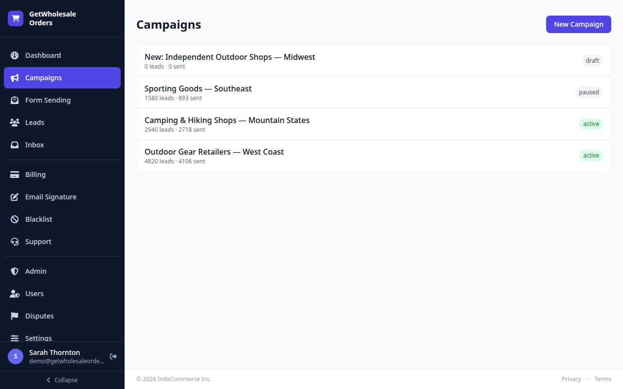Campaign Management screenshot